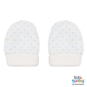 Baby Mittens Pair Pk Of 2 blue dotted Little Darling