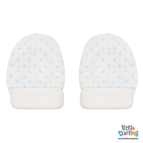 Baby Mittens Pair Pk Of 2 blue dotted Little Darling