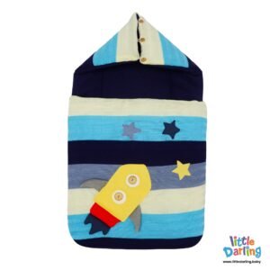 Hooded Baby Carry Nest With Pillow Embossed Rocket Little Darling