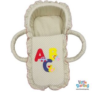 Infant Moses Basket ABC Embroidery Beige Color Little Darling