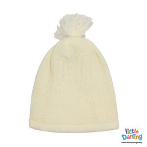 Infant Woolen Cap Off White Color Little Darling