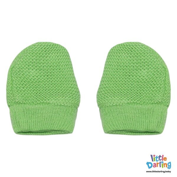 Baby Mittens Pair Pk Of 2 Green Color Little Darling